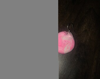 Pink marbled earrings