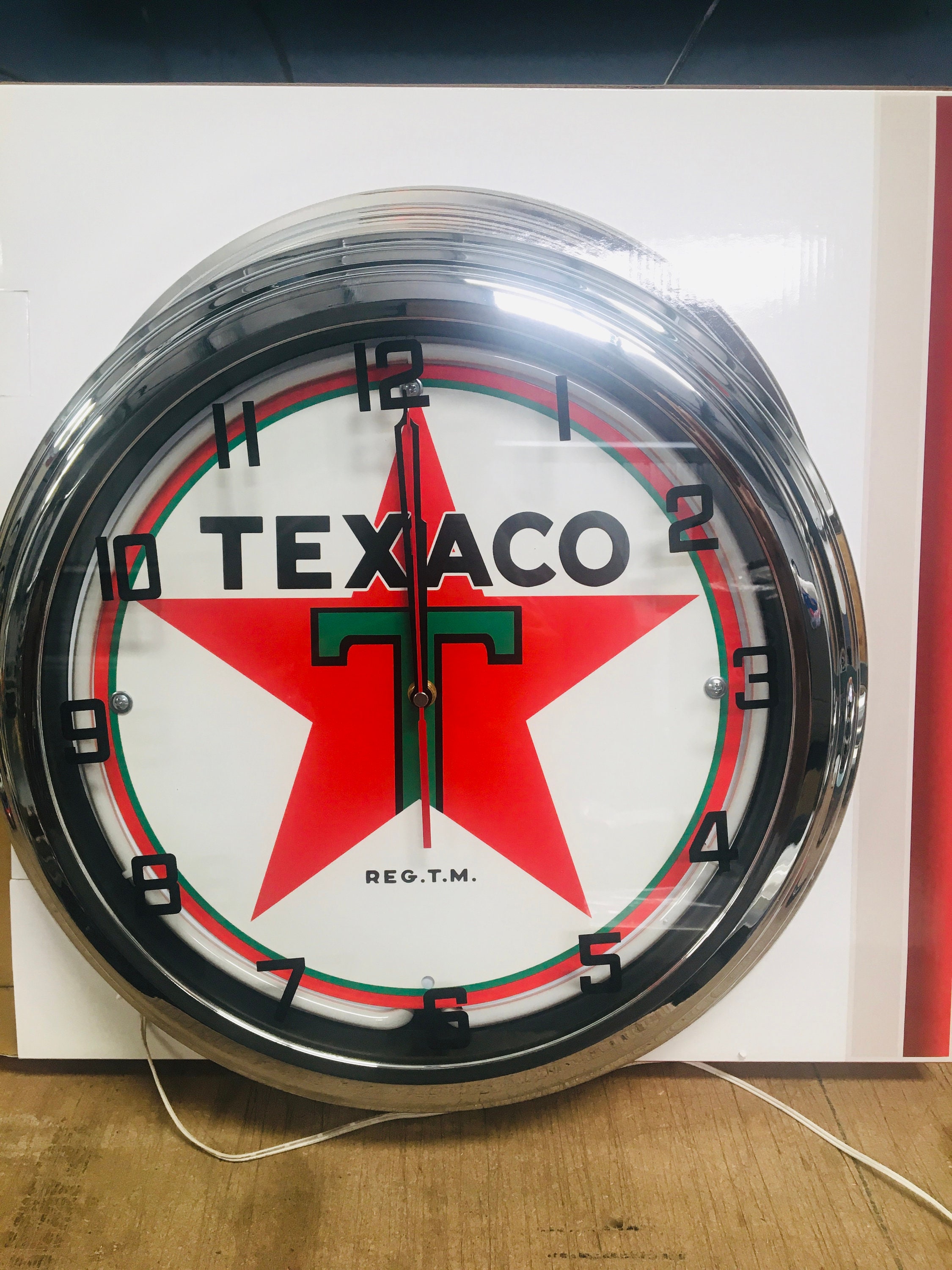 Texaco Neon Clock Etsy