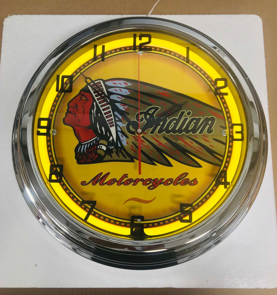 Indian Motorcycle Neon Clock Etsy