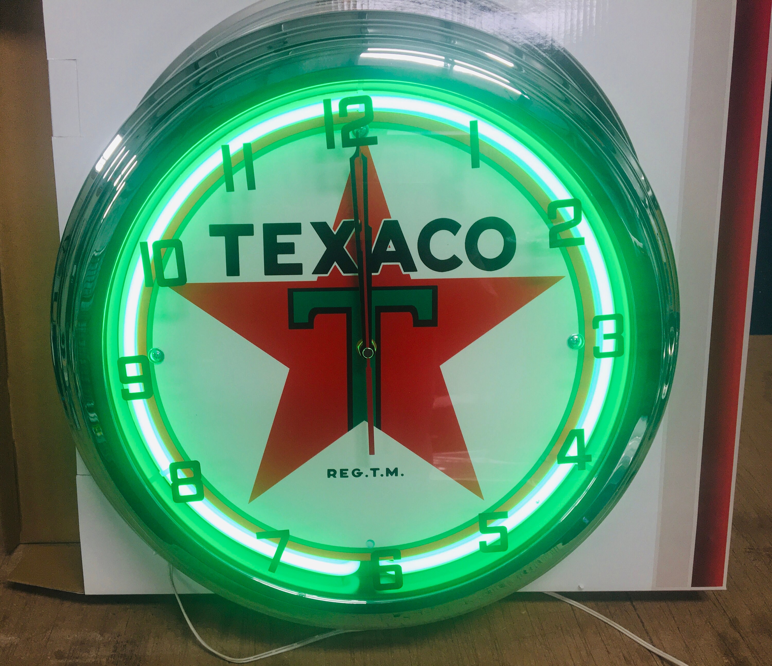 Texaco Neon Clock Etsy