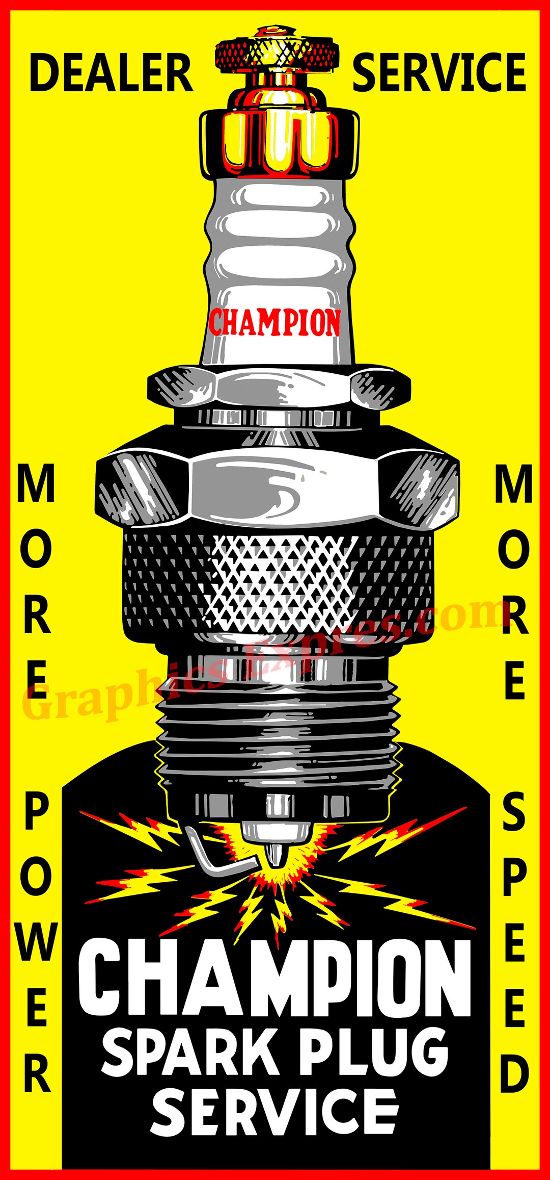 Champion Sparkplug Metal Sign Etsy