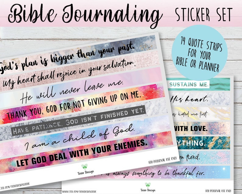 Bible quote strips Bible journaling stickers Washi Tape | Etsy