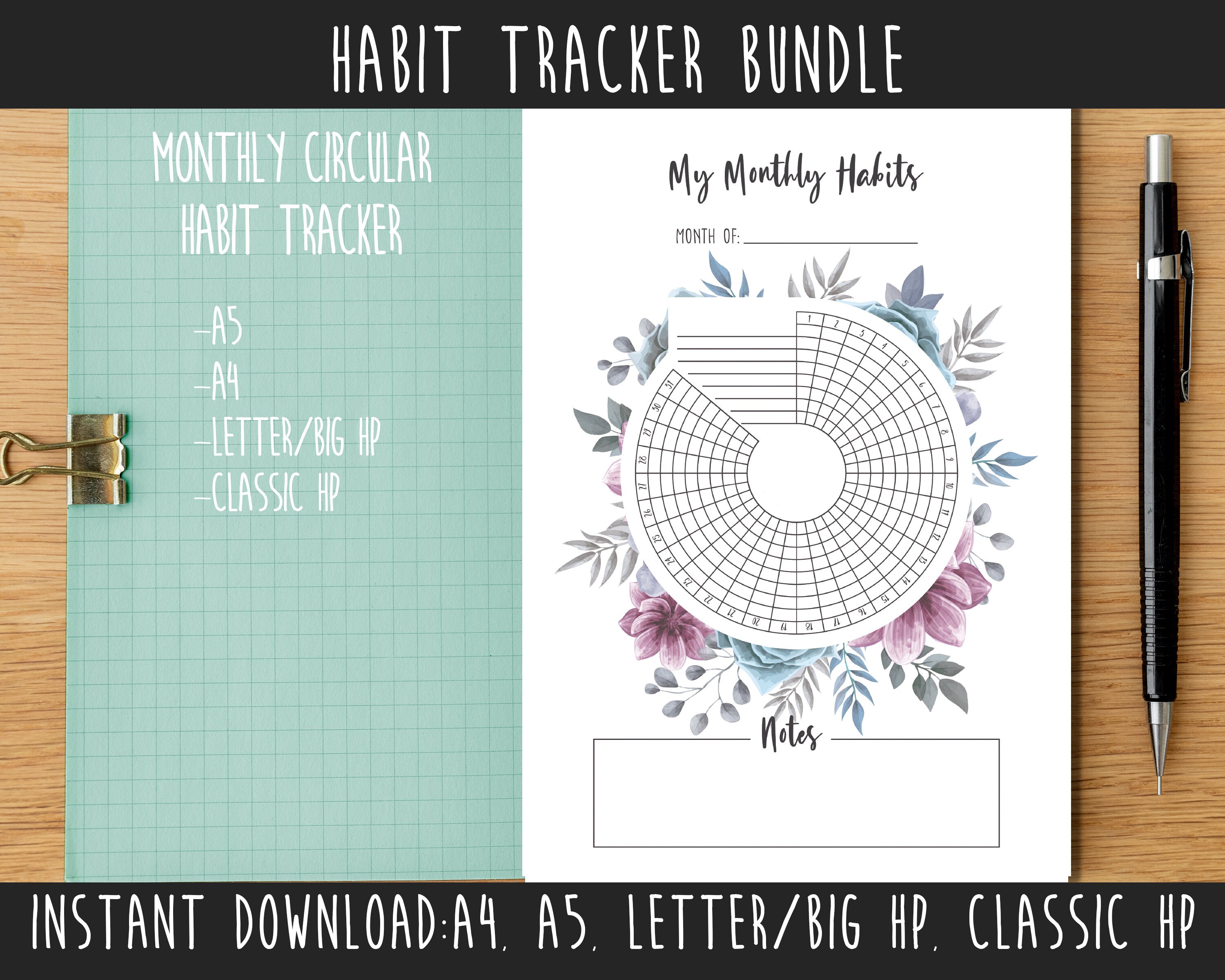 Printable Habit Tracker Bundle Happy Planner Classic Size | Etsy