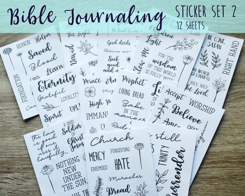 Bible Journaling Sticker Set 2 Stickers for Bible Journaling Etsy