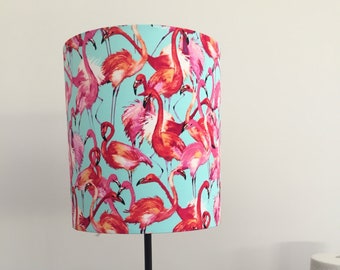Details about   Pink Flamingos Print on Black Fabric Handmade Lampshade Lamp Shade 