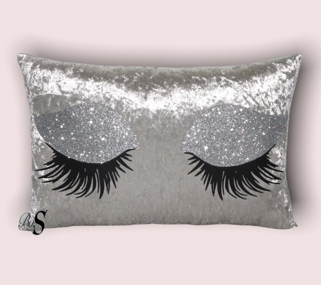 Glitter Cushion Eyelash Crushed Velvet Any Colour Pillow. Etsy