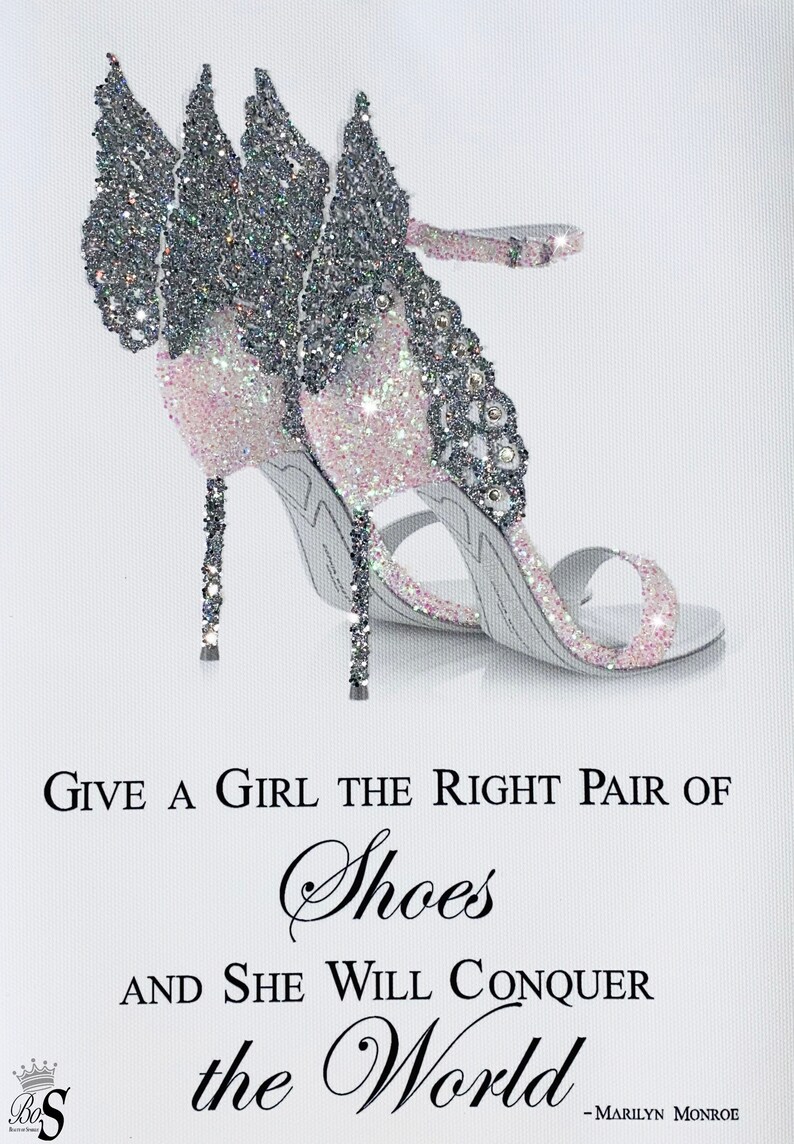 Sparkle Heels Picture Marilyn Monroe Quote Glitter Wall Art Etsy
