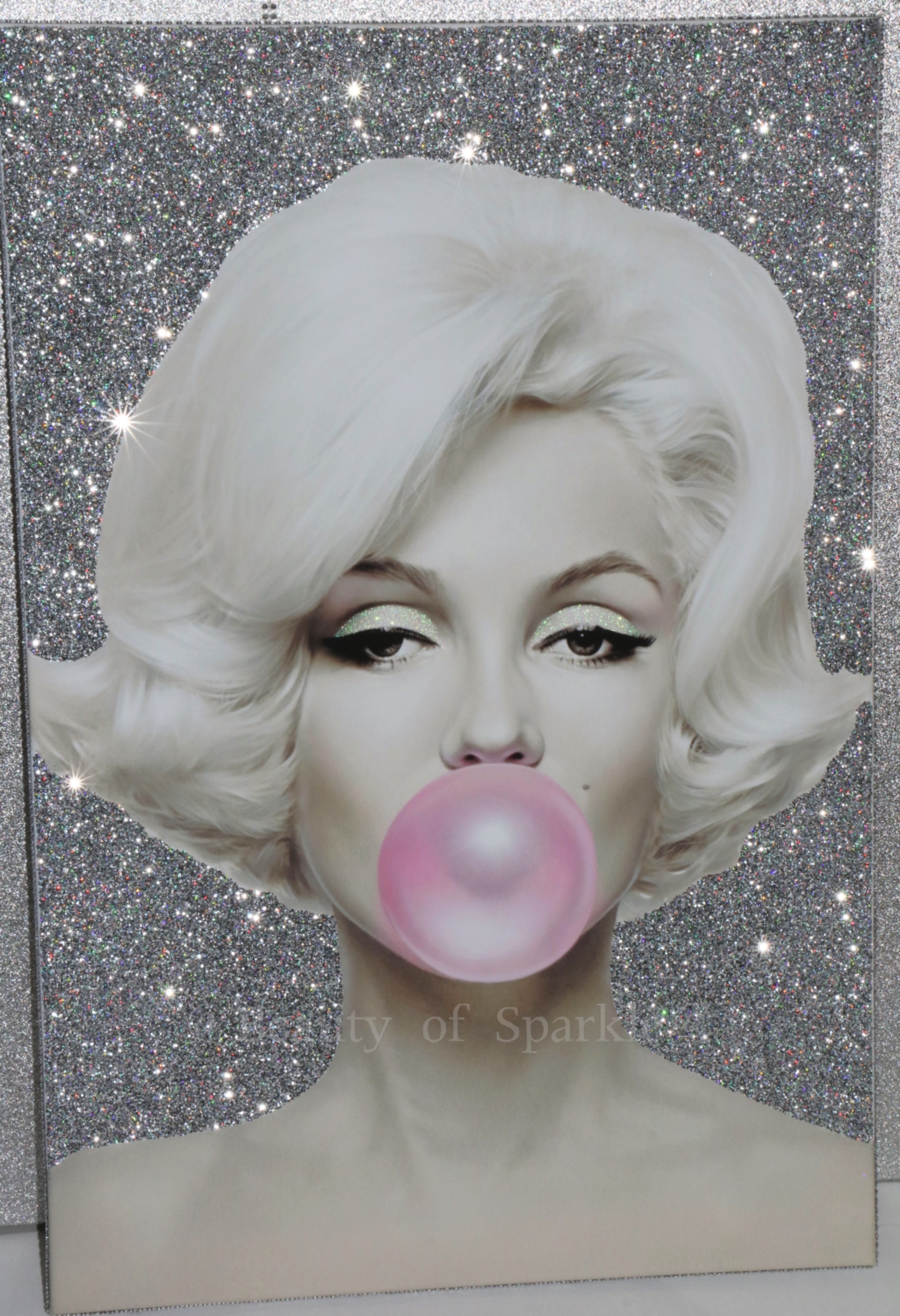 Marilyn Monroe Silver Glitter Canvas Picture Any Size - Etsy UK