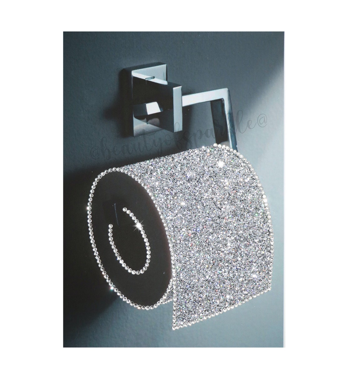 Silver/ Grey Toilet Roll Bathroom Decor Glitter Canvas Etsy UK