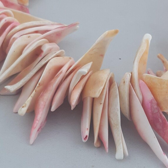 Pink Shell Necklace Large Statement Stunning 18 i… - image 5