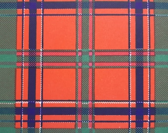 Dalzell Tartan Vintage Colour Print c 1940's Scotland Scottish Clan