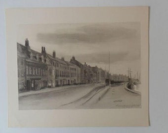 Print South Quay Great Yarmouth by Mona Moore 1946