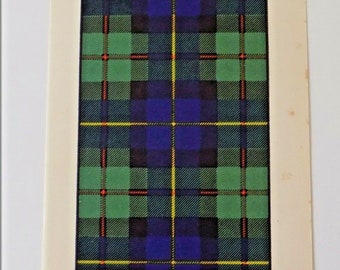MacLeod of Harris Tartan Vintage Print 1940's Scotland Scottish Clan
