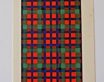 MacNaghten Tartan Vintage Color Print 1940's MacNaughton Schotland Schotse Clan