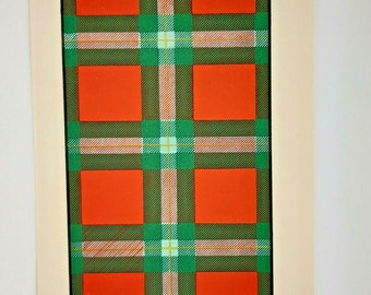 MacLaine of Lochbuie Clan Tartan Vintage Colour Print 1940's Scotland Scottish Clan