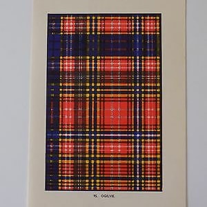 Ogilvie Tartan Vintage Print 1940&#39;s Scotland Scottish Clan Scotland Scottish Clan