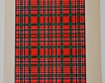 MacAlister Tartan Print  Vintage 1940&#39;s  Colour Scotland Scottish Clan