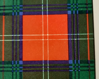 Chisholm Tartan Vintage Colour Print c 1940's Scotland Scottish Clan