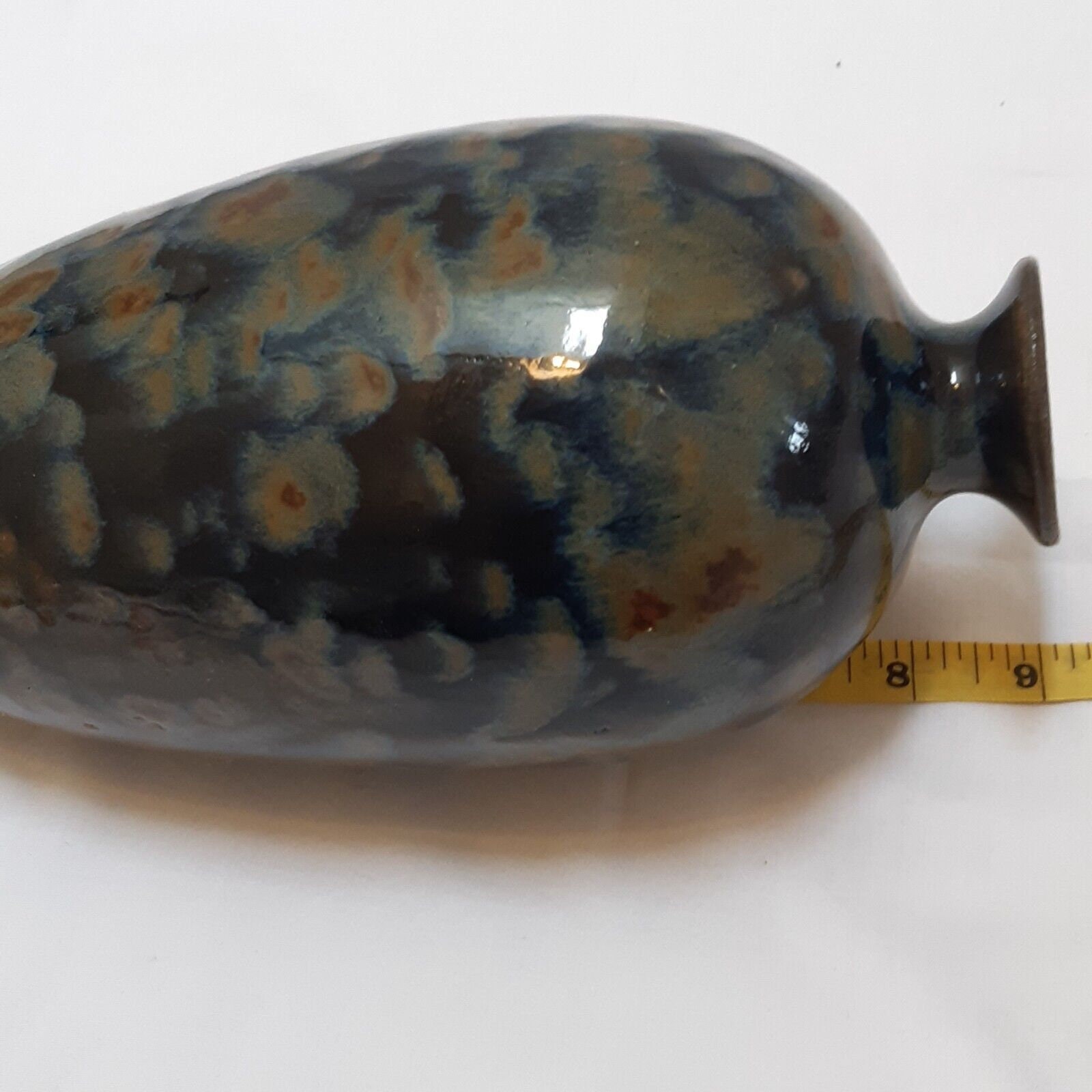 スタジオ　ポタリー Studio Pottery Vase Pot Signed Blue Multicoloured Mottled