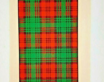 Kerr Clan Tartan Vintage Colour Print 1940's Scotland Scottish Clan