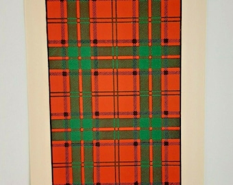 Maxwell Clan Tartan Stampa a colori vintage anni '40 Scozia Clan scozzese Scozia Clan scozzese