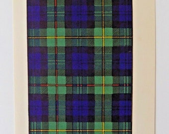 MacEwen Tartan Vintage Print 1940's Scotland Scottish Clan