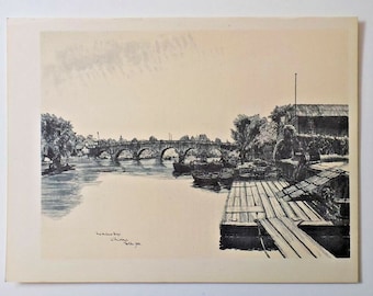 Maidenhead Bridge W Fairclough 1947 Vintage Print