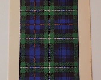MacKenzie Tartan Vintage Color Print 1940 Scozia Clan scozzese