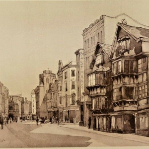 Chevalier House Exeter by Gladys Best Vintage Print 1947