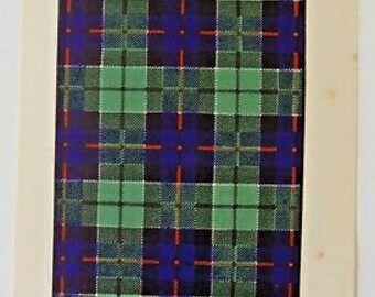 Leslie Tartan Vintage Druck 1940er Schottland Scottish Clan