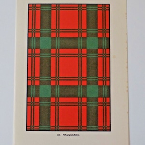 MacQuarrie Tartan Vintage Print 1940&#39;s Scotland Scottish Clan