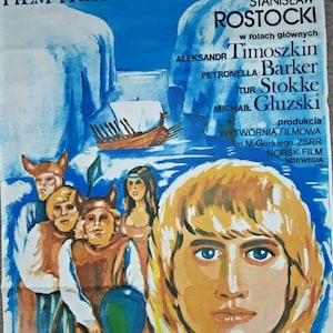 W Niewoli u Wikingów In captivity at the Viking Polish Movie Poster 1980s