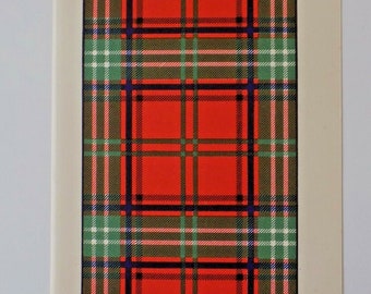 Seton Tartan Vintage Print 1940's Scotland Scottish Clan