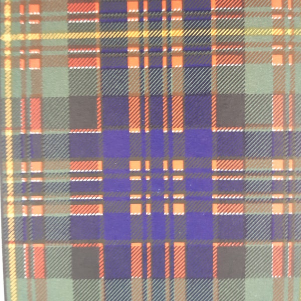 Carnegie Clan Tartan Vintage Colour Print 1940's Scotland Scottish Clan