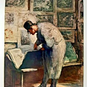 The Print Collector Daumier Vintage Colour Print 1950s 31 1/2 cm x 24 cm