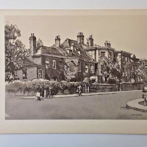 Old Court House Hampton Court Green Norman Janes 1947 Vintage Print
