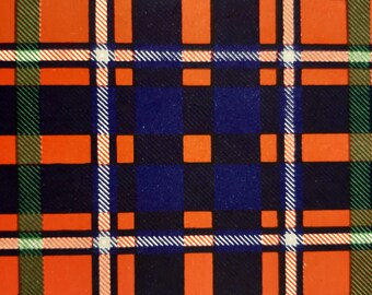 Cameron of Lochiel Tartan Vintage Colour Print 1940's Scotland Scottish Clan