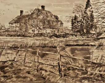 Lode Farm Kingsley by Vincent Lines Print 1947