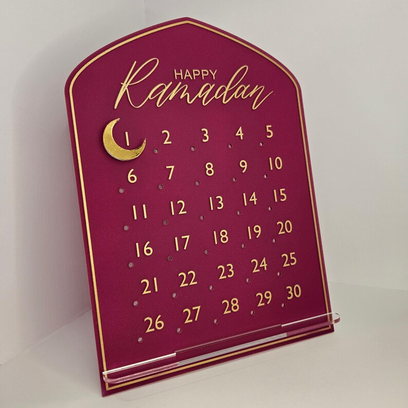 Ramadan Calendar: Acrylic and Magnetic Ramadan Decoration, Ramadan Decor Berry