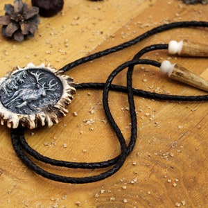 Bolo Tie | Western Style Necklace for Hunters And Nature Lovers | Made from Deer Antler