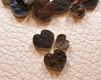 Deer Antler Buttons - Various Sizes - Natural Deer Antler Buttons - Hearts Simple Model