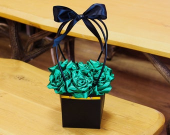 Bouquet of Flowers | Artificial Silk Roses in Green Color | For Home Decor | Gift For Her | Handmade