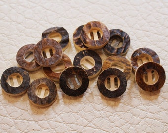 Deer Antler Buttons - 20 mm for Leather Pants - Natural Craft Supplies