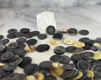 Handmade Cattle Horn Buttons – Rustic Sewing Supplies, 28mm
