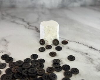 Handmade Cattle Horn Buttons – Dark Brown, Eco-Friendly, 71 Pcs (18 mm)