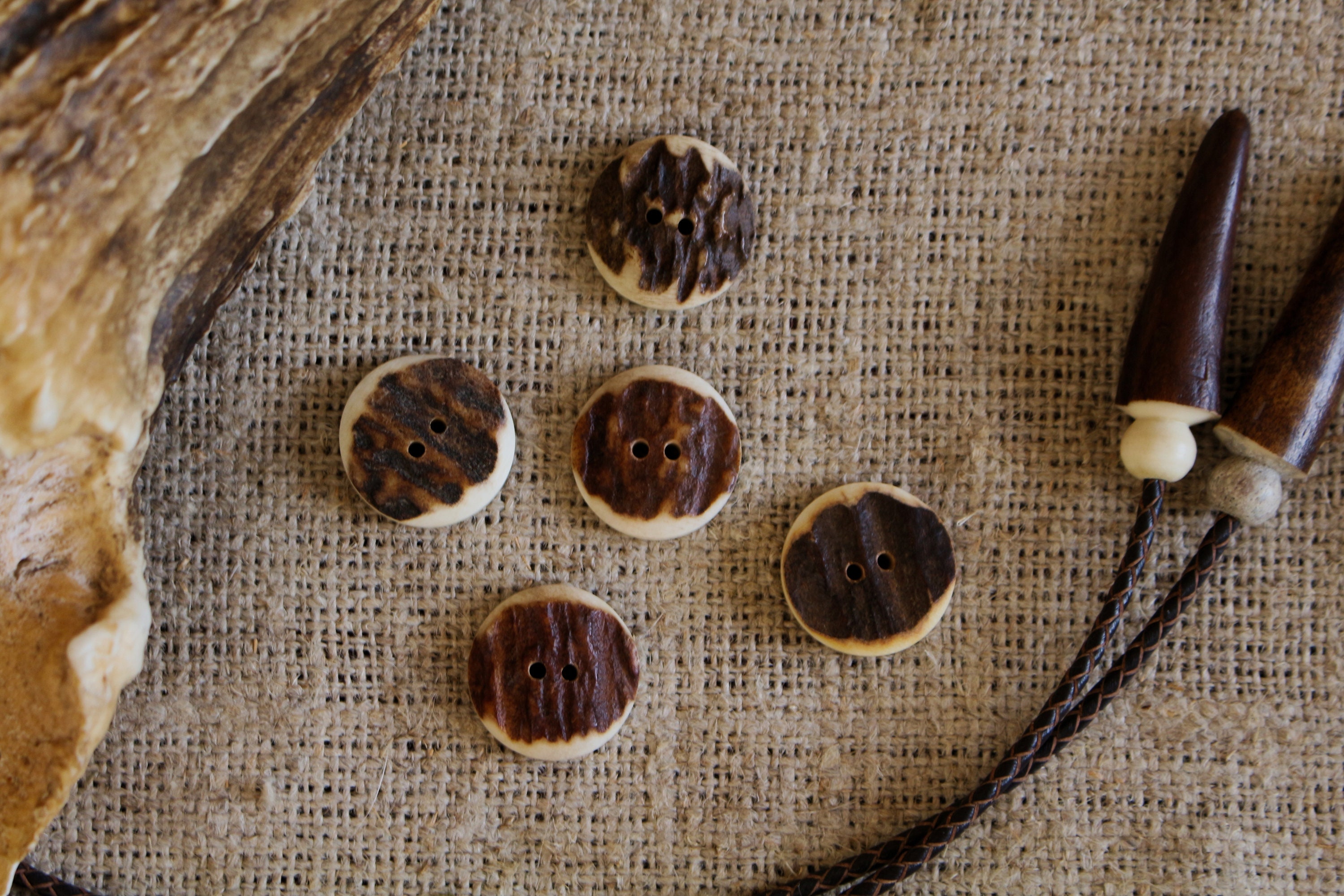 Handmade Antler Buttons Antler Buttons Elk Horn Buttons Etsy UK