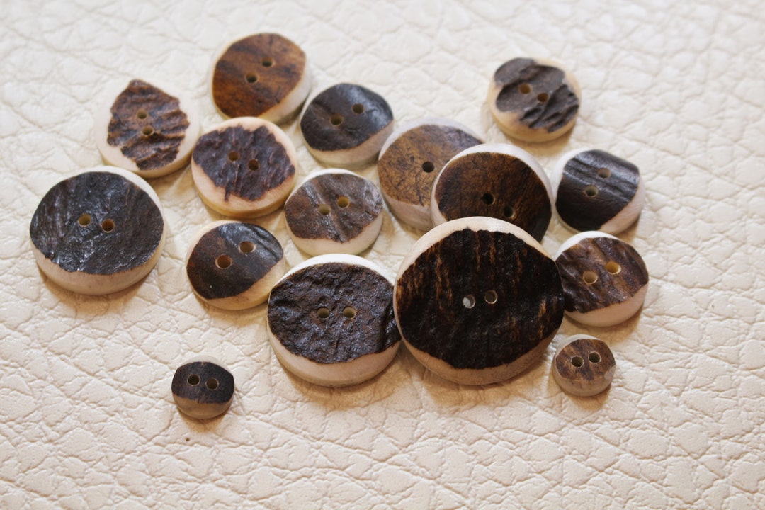 Real Deer Antler Buttons - Natural Sewing Supplies - Etsy