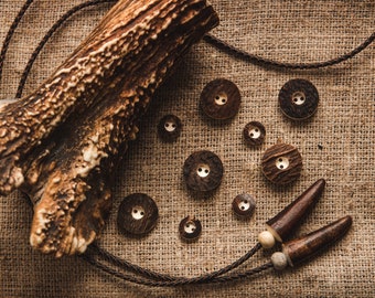 Deer Antler Buttons - Rustic Sewing Buttons - Various Sizes - Handcrafted Natural Sewing Supplies
