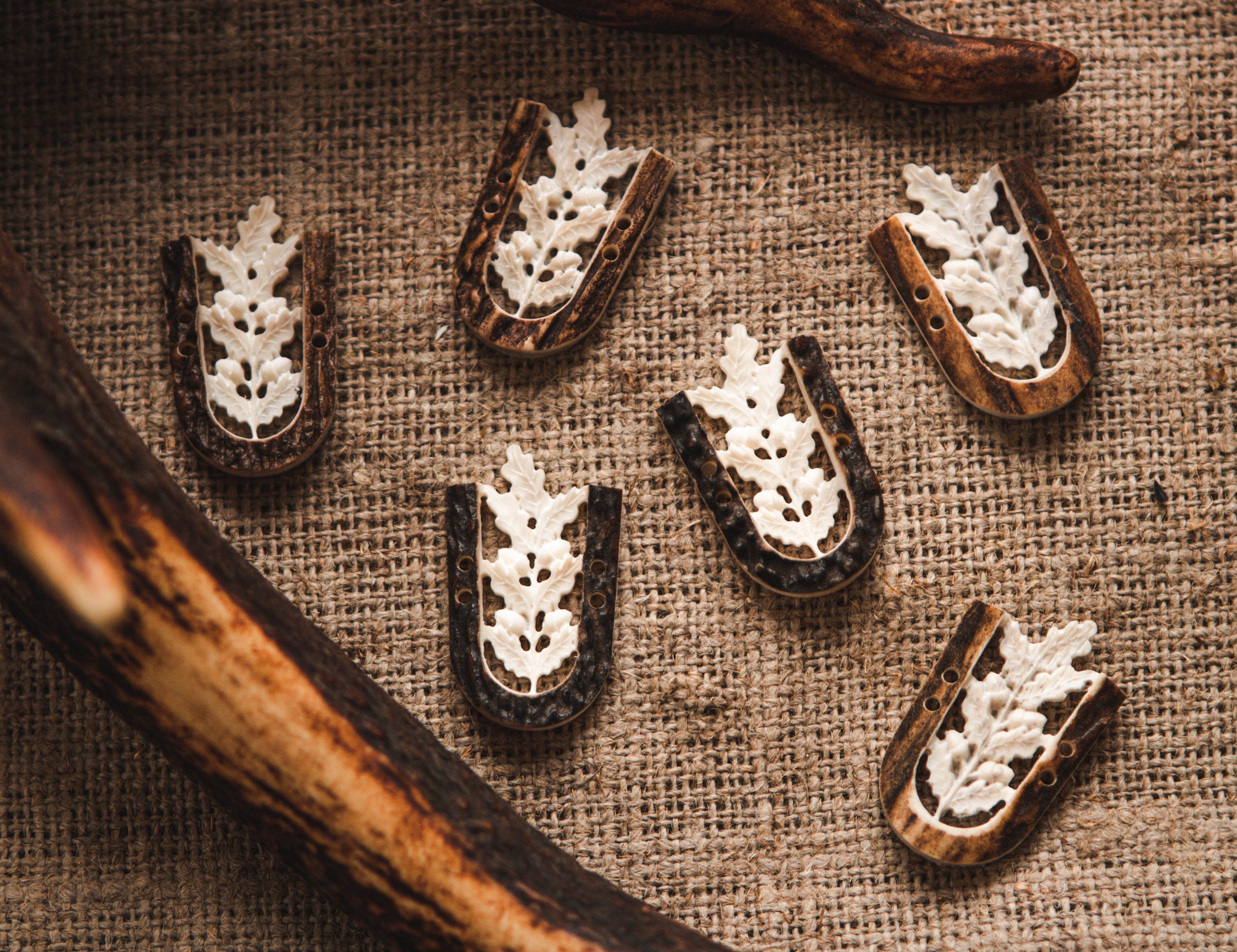 Handmade Antler Buttons Antler Buttons Elk Horn Buttons Etsy