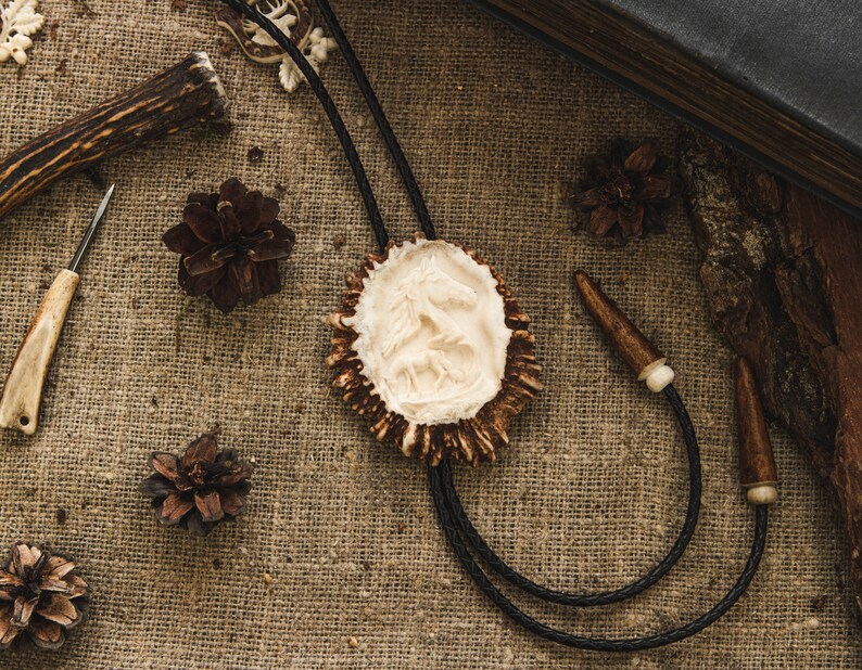 Hunter Bolo Tie Bolo Ties Hunter Gift Antler Necklace Horn Bolo Bolo Tie Horn Bolo Tie Antler Bolo Tie Gift For Hunter Gift For Him